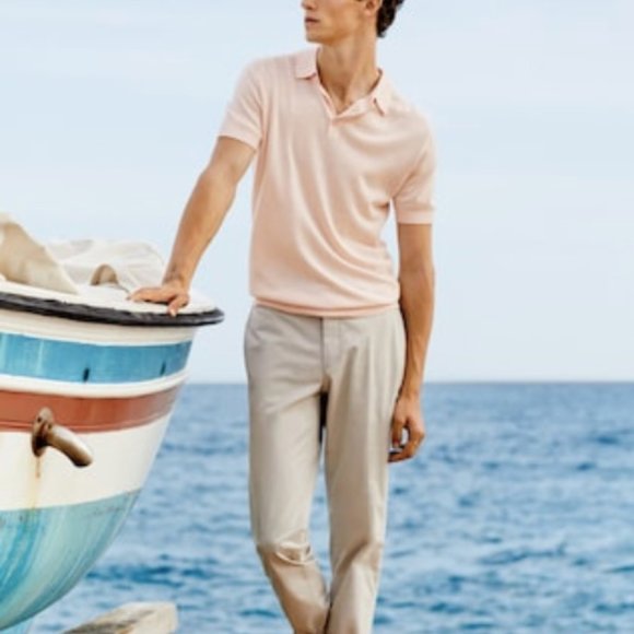 Silk Knit Polo Shirt by Mango - Men - NEW W/ TAGS! - Picture 3 of 8